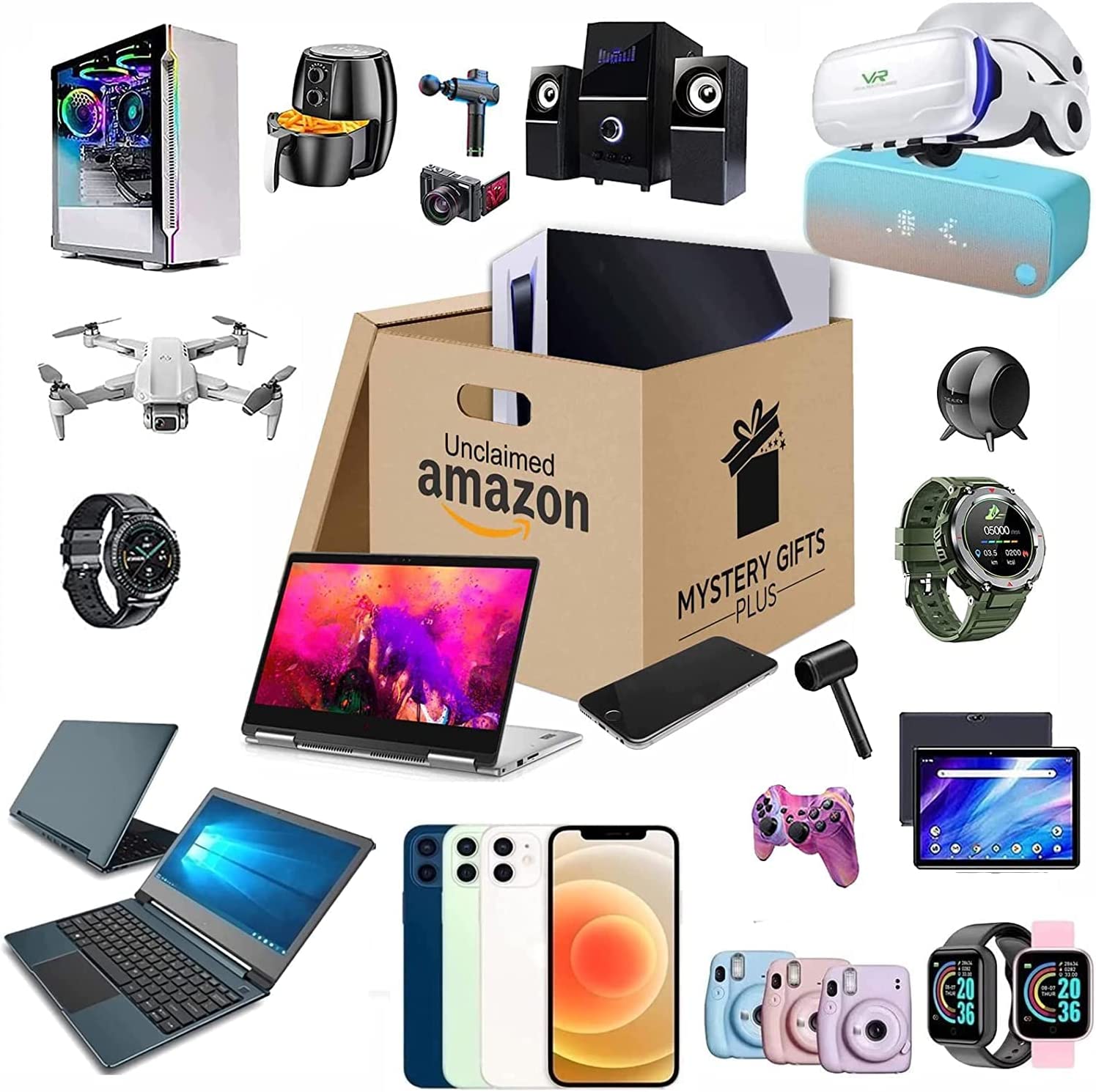 Caja de artículos electrónicos de devoluciones de Amazon